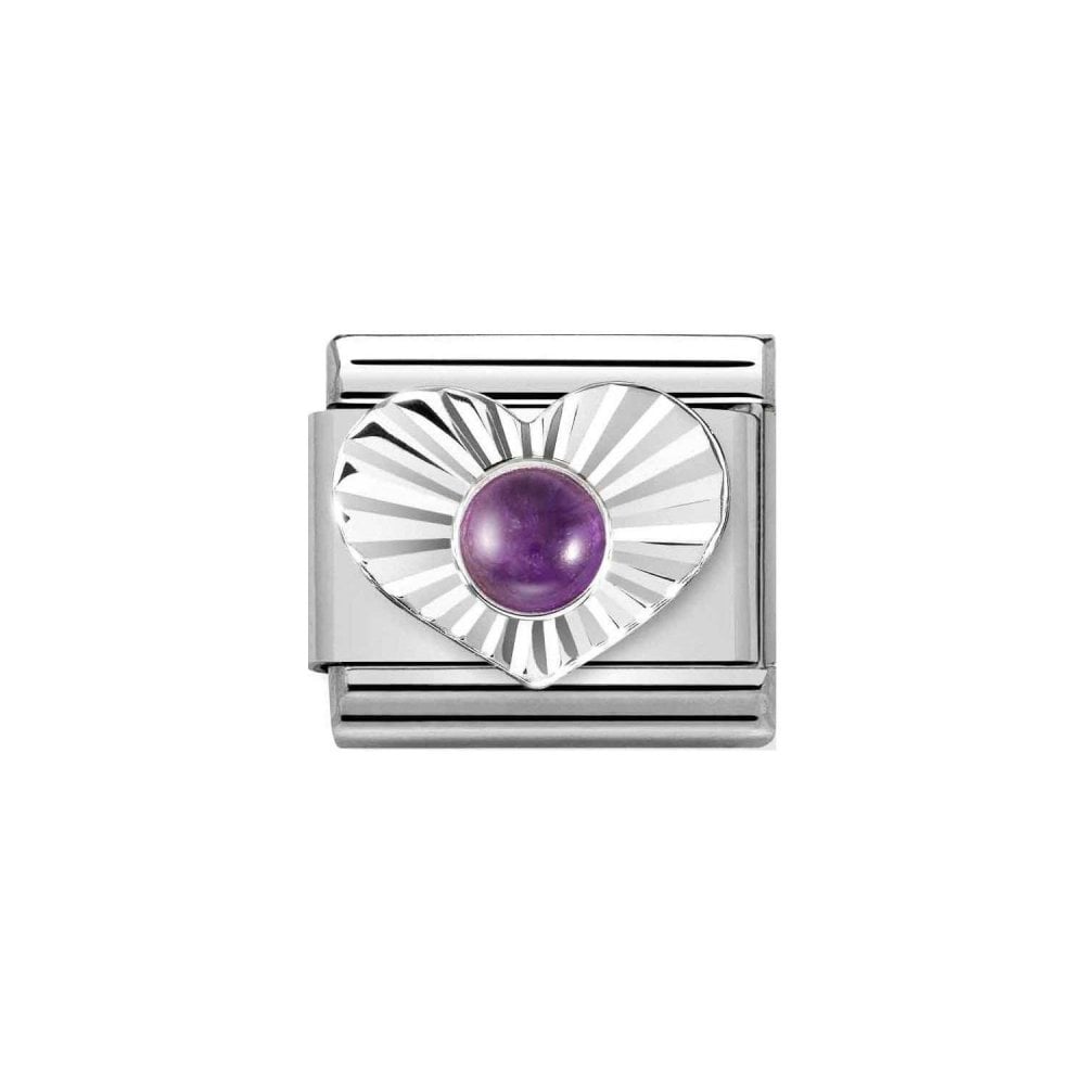 Classic Composable Diamond Amethyst Heart Charm