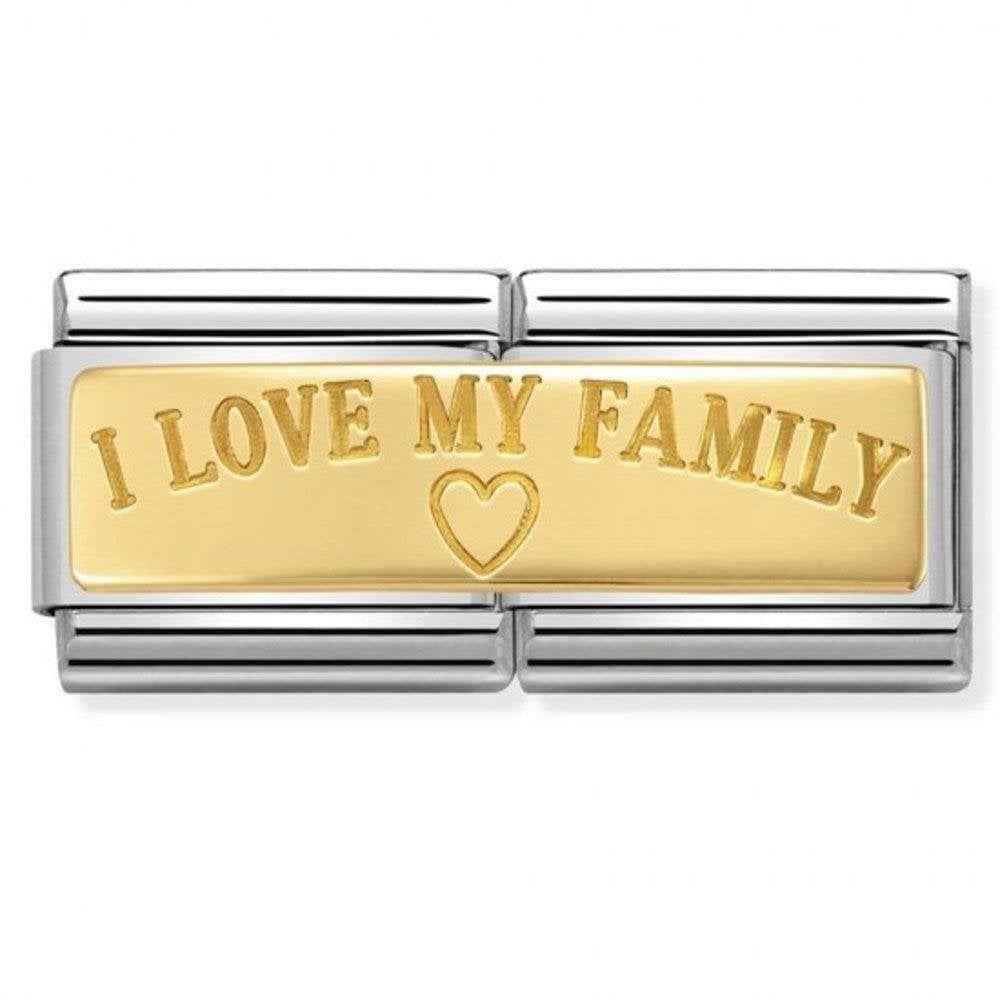 Classic Composable Gold I Love Family Double Charm
