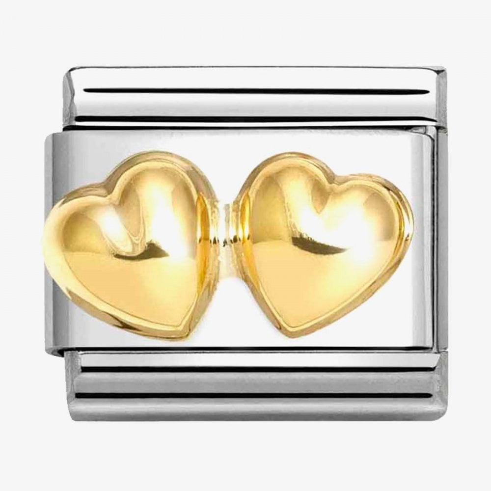 CLASSIC Composable Gold Raised Double Hearts Charm