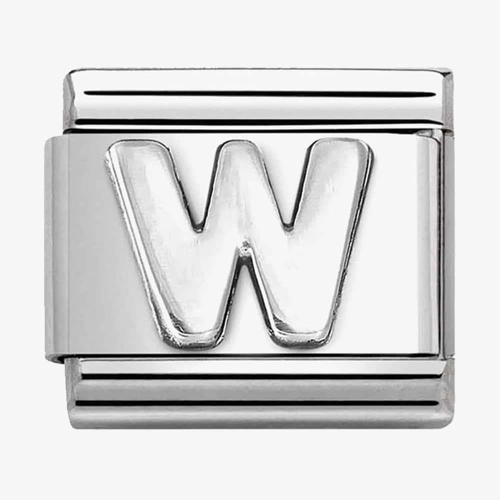 CLASSIC Composable Oxidised Silver Letter W Charm