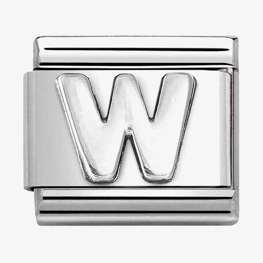 CLASSIC Composable Oxidised Silver Letter W Charm