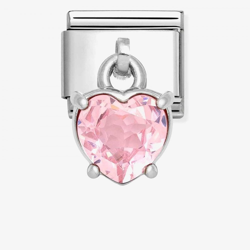 Classic Composable  Pink Heart CZ Dangle Charm
