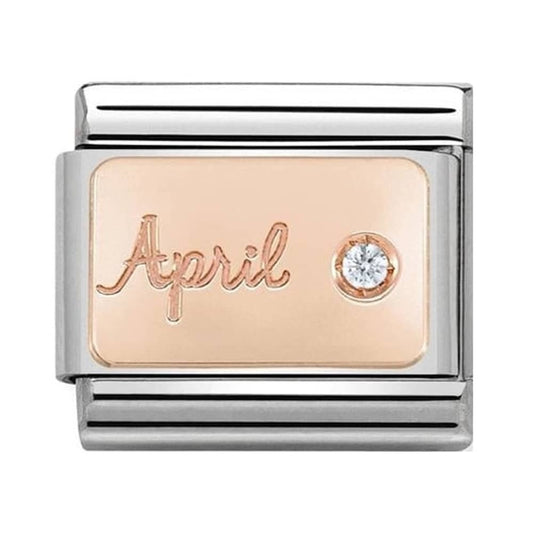 Classic Composable Rose Gold April Diamond Charm