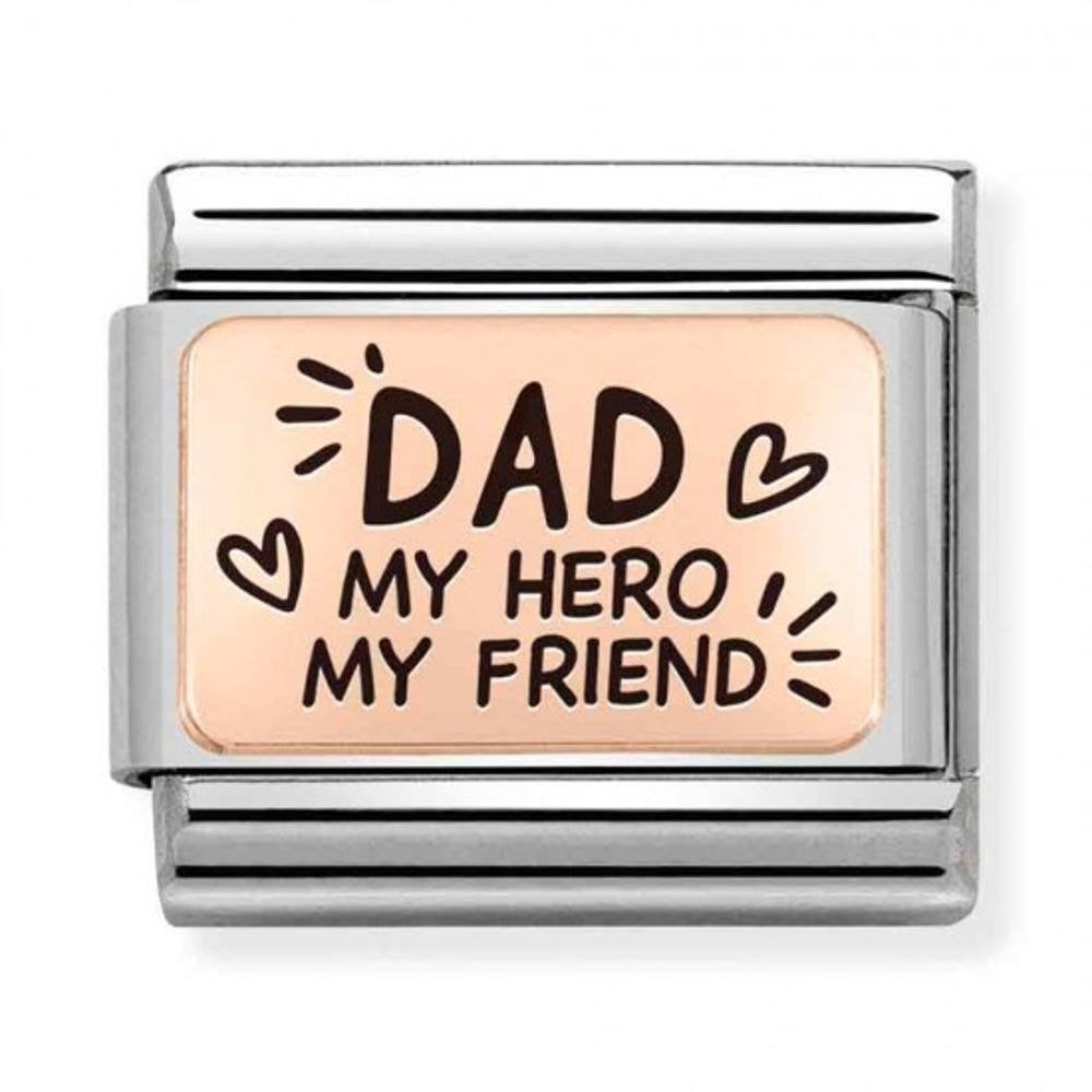 Classic Composable Rose Gold Dad My Hero My Friend Charm