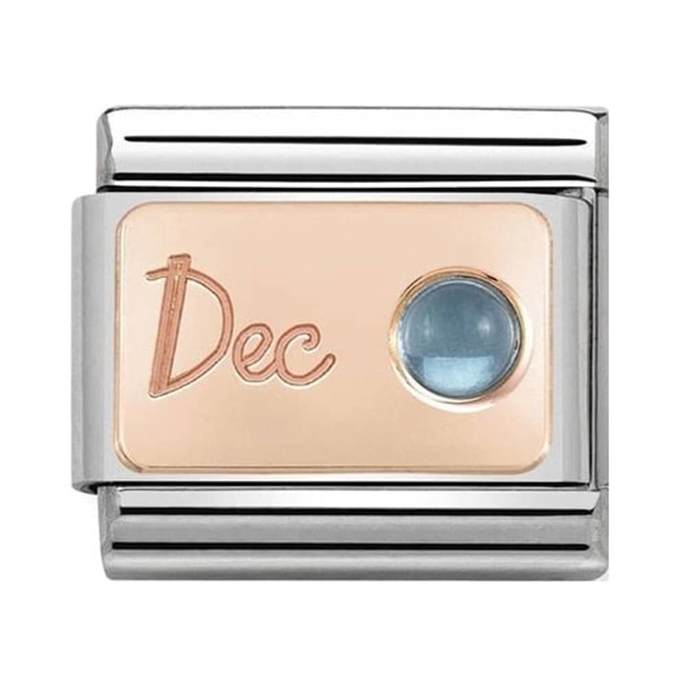 Classic Composable Rose Gold December Blue Topaz Charm