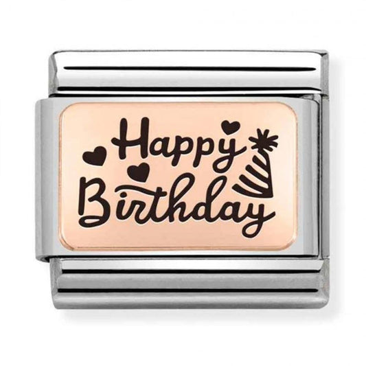 Classic Composable Rose Gold Happy Birthday Charm