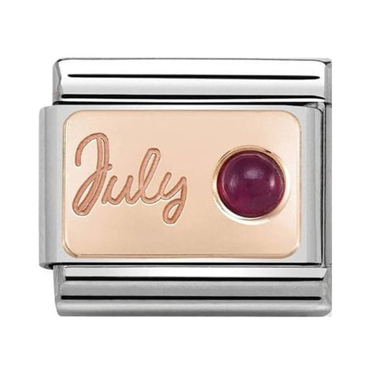 Classic Composable Rose Gold July Ruby Charm