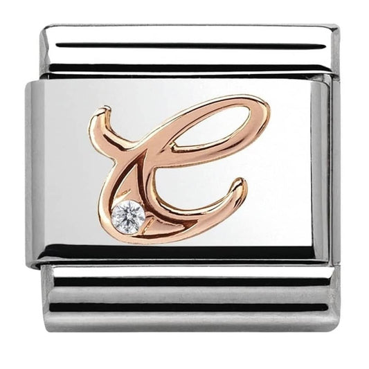 Classic Composable Rose Gold Letter C with CZ Charm