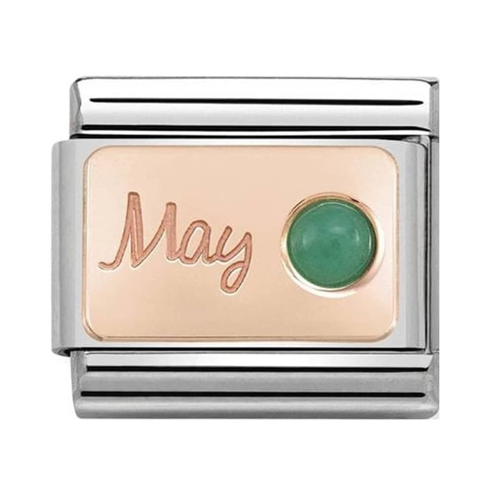 Classic Composable Rose Gold May Emerald Charm