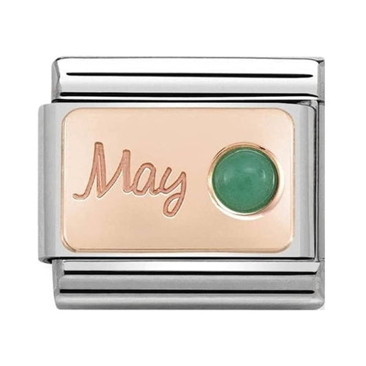 Classic Composable Rose Gold May Emerald Charm