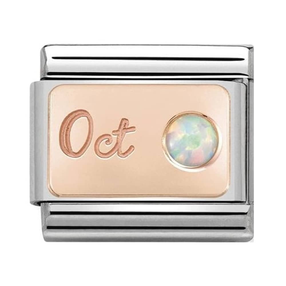 Classic Composable Rose Gold October Opal Charm