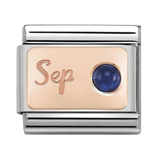 Classic Composable Rose Gold September Sapphire Charm
