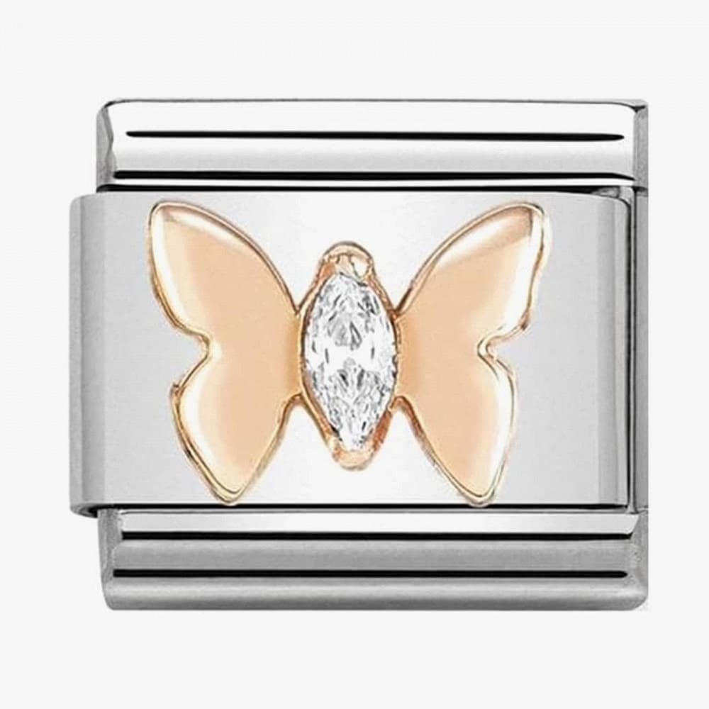 Classic Composable Rose Gold With CZ Butterfly Charm