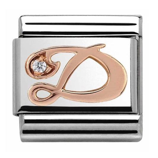 Classic Composable Rose Letter D with CZ Link