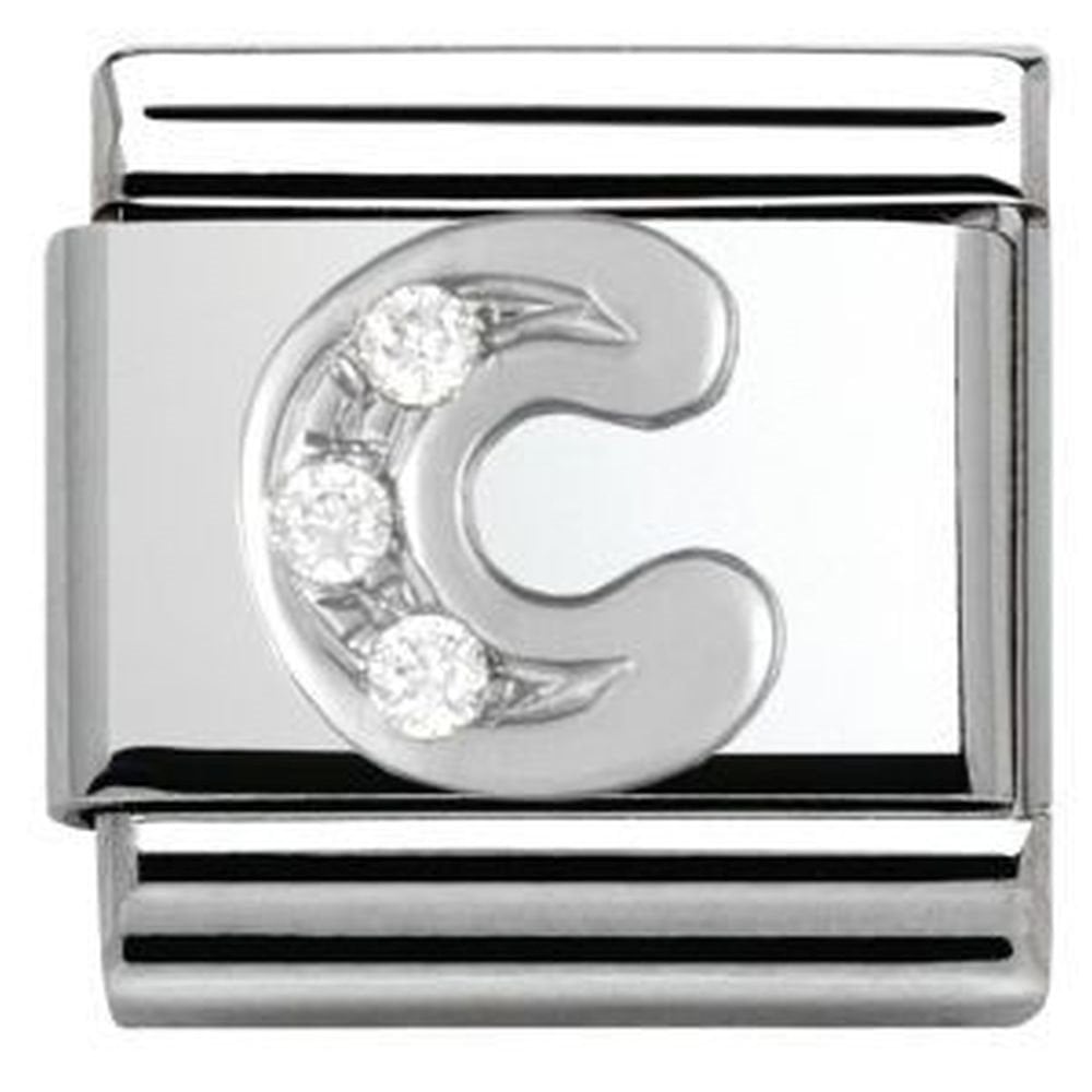 Classic Composable Silver Shine CZ Letter C