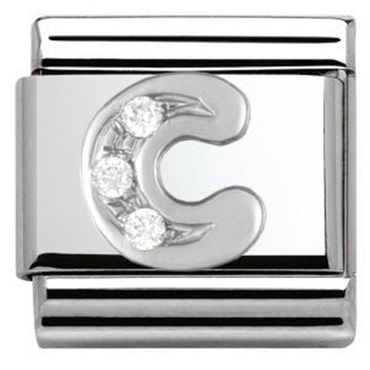 Classic Composable Silver Shine CZ Letter C