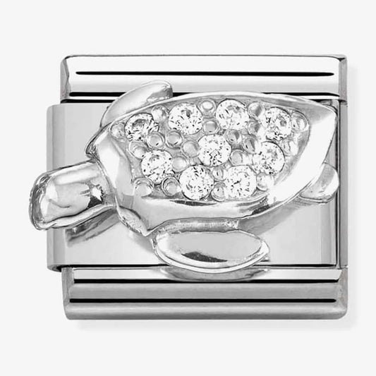 CLASSIC Composable Sterling Silver Cubic Zirconia Sea Turtle Charm