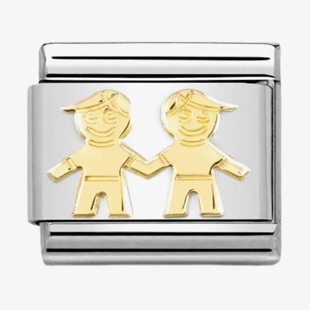 CLASSIC Composable Yellow Gold Double Brothers Charm