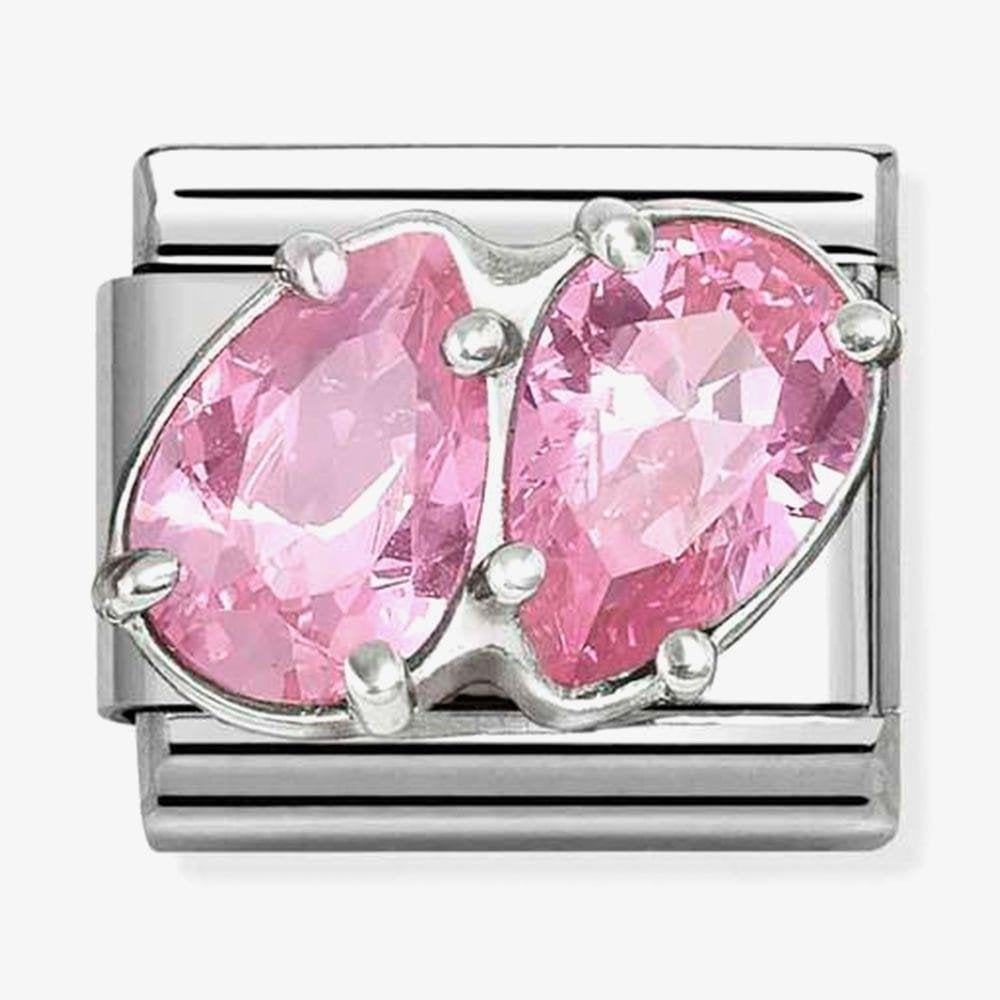 Classic Double Pink Teardrop Charm