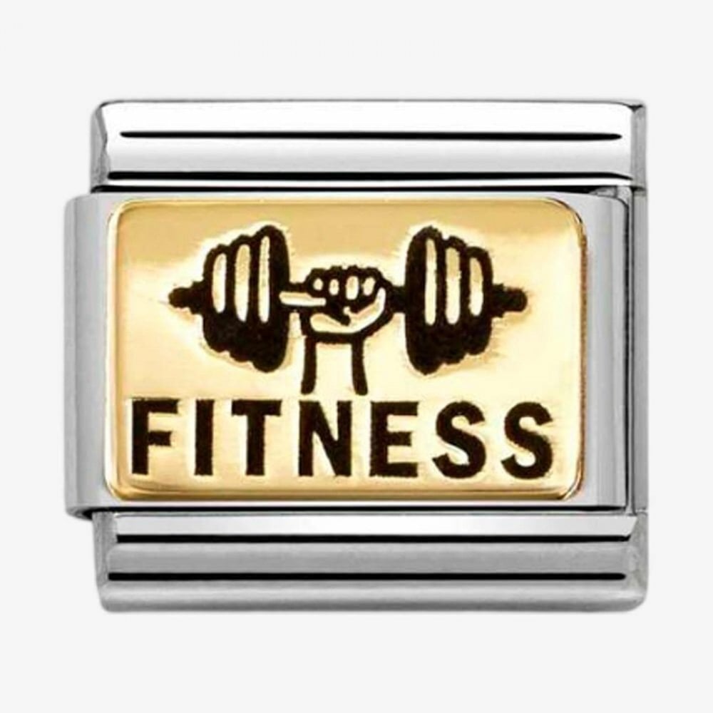 CLASSIC Gold & Black Fitness Weights Charm