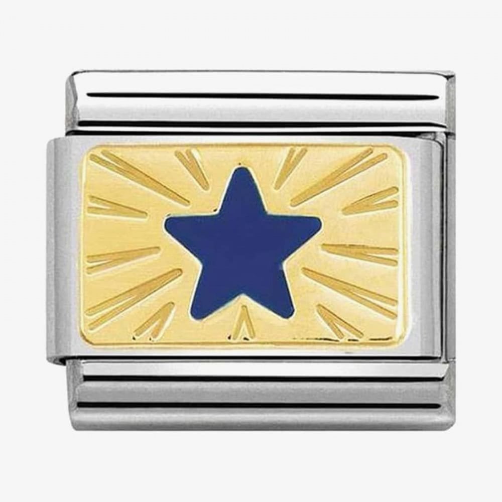 CLASSIC Gold Cosmo Blue Enamel Star Charm