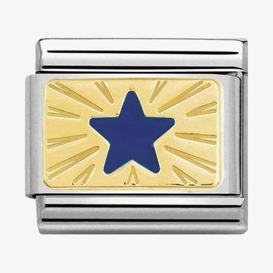 CLASSIC Gold Cosmo Blue Enamel Star Charm