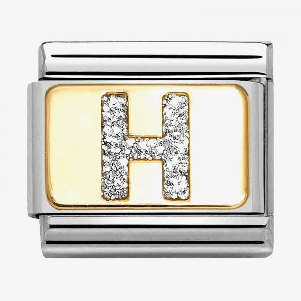 CLASSIC Gold Glitter Letter H Charm