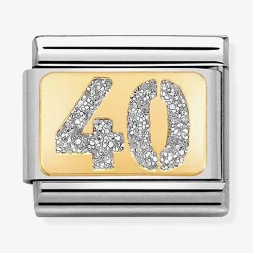 CLASSIC Gold Glitter Number 40 Charm