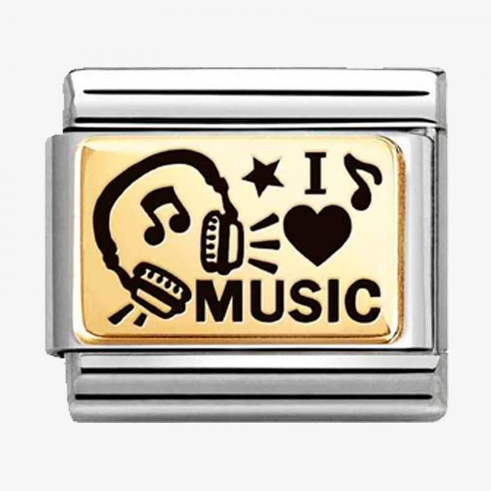 CLASSIC Gold I Love Music Charm