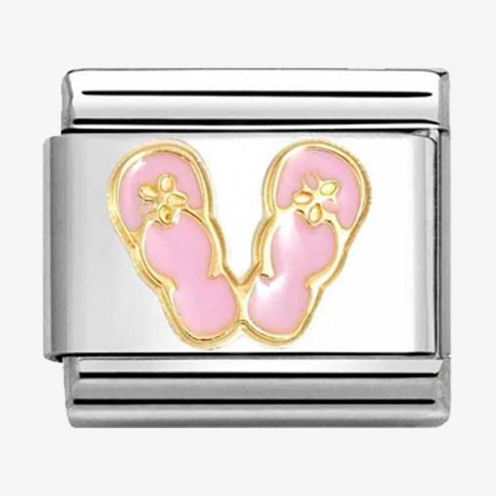 CLASSIC Gold Pink Flip Flops Charm