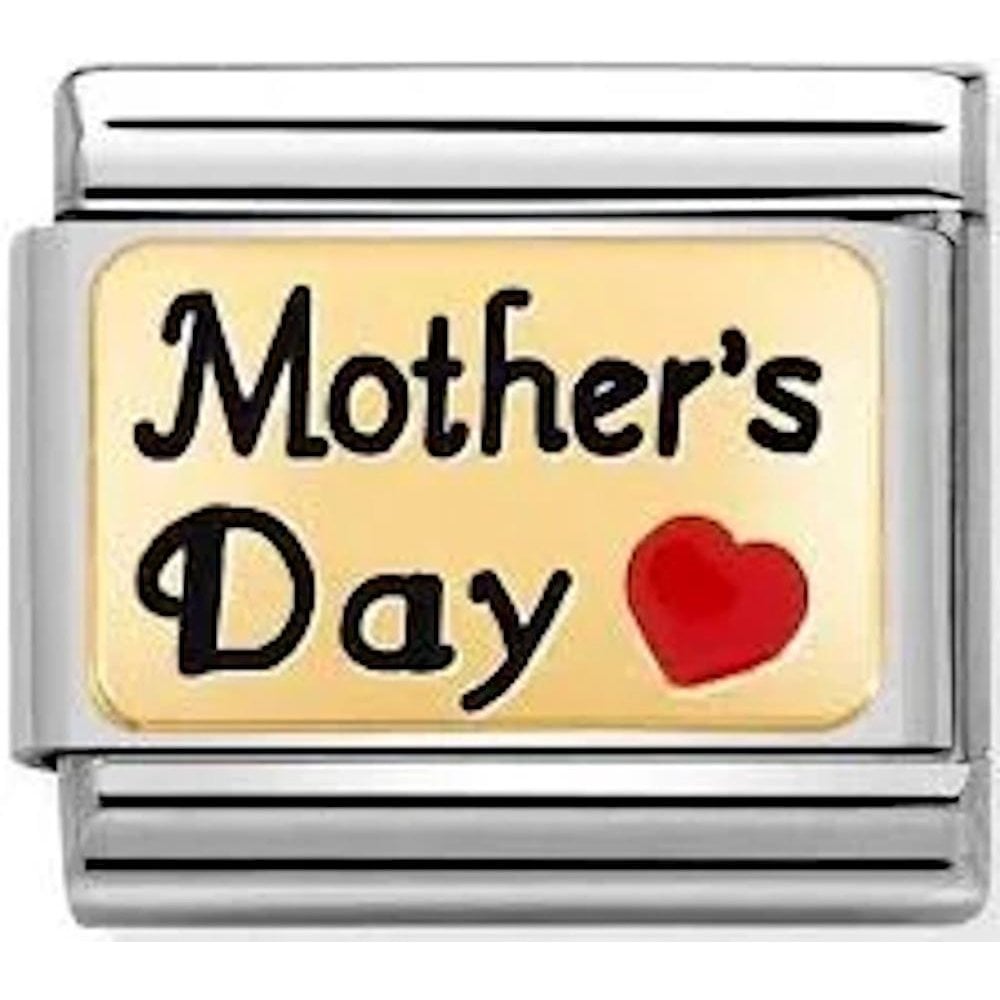 Classic Gold Red Heart Mother's Day Charm