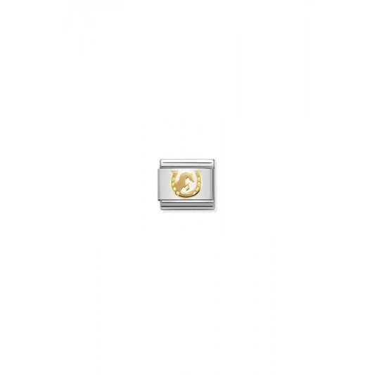 CLASSIC Gold Symbols Horse Jumping Horseshoe Charm