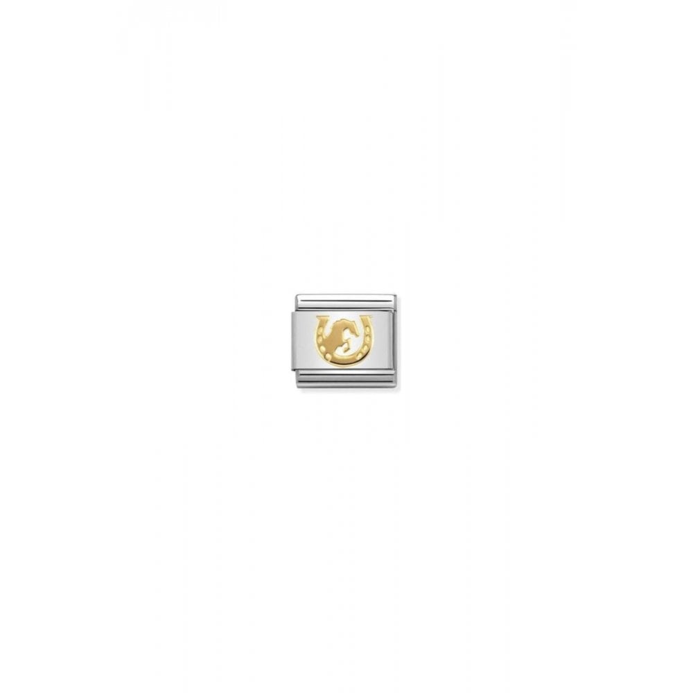 CLASSIC Gold Symbols Horse Jumping Horseshoe Charm
