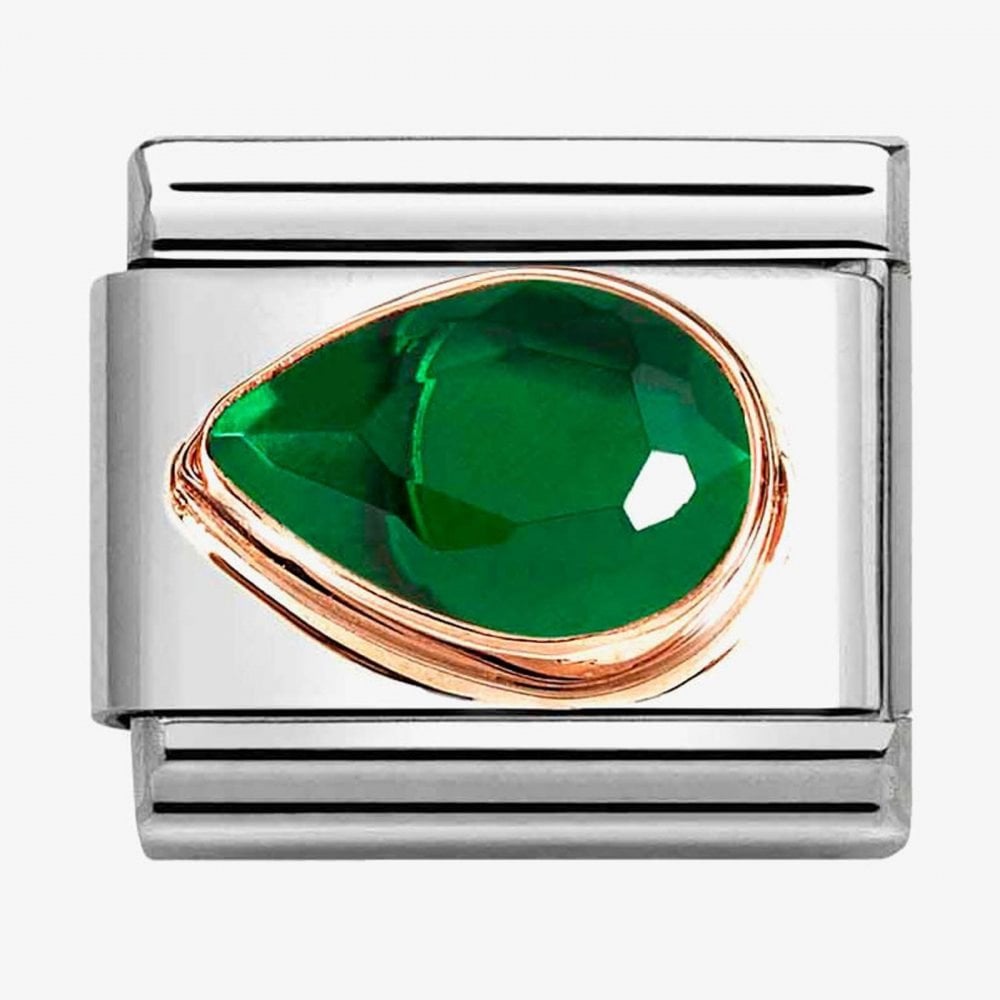 CLASSIC Green Cubic Zirconia Left Drop Charm
