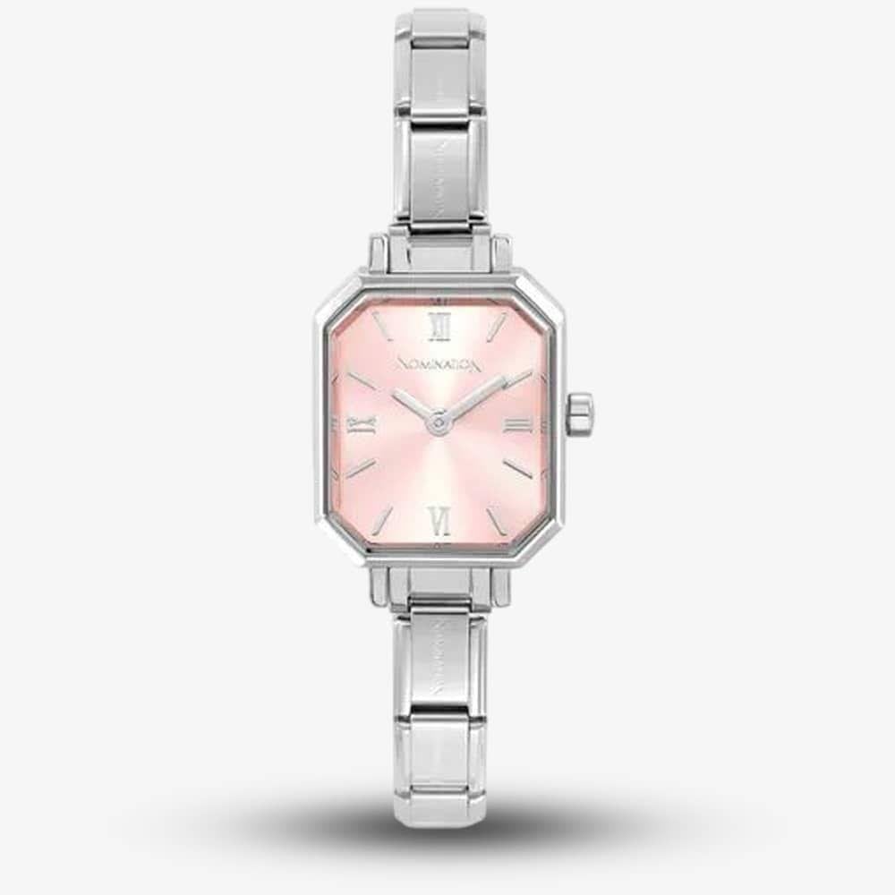 Classic Paris Rectangular Pastel Pink Watch