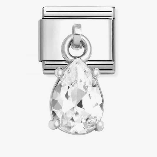 CLASSIC Pear-Shaped Cubic Zirconia Dangle Charm