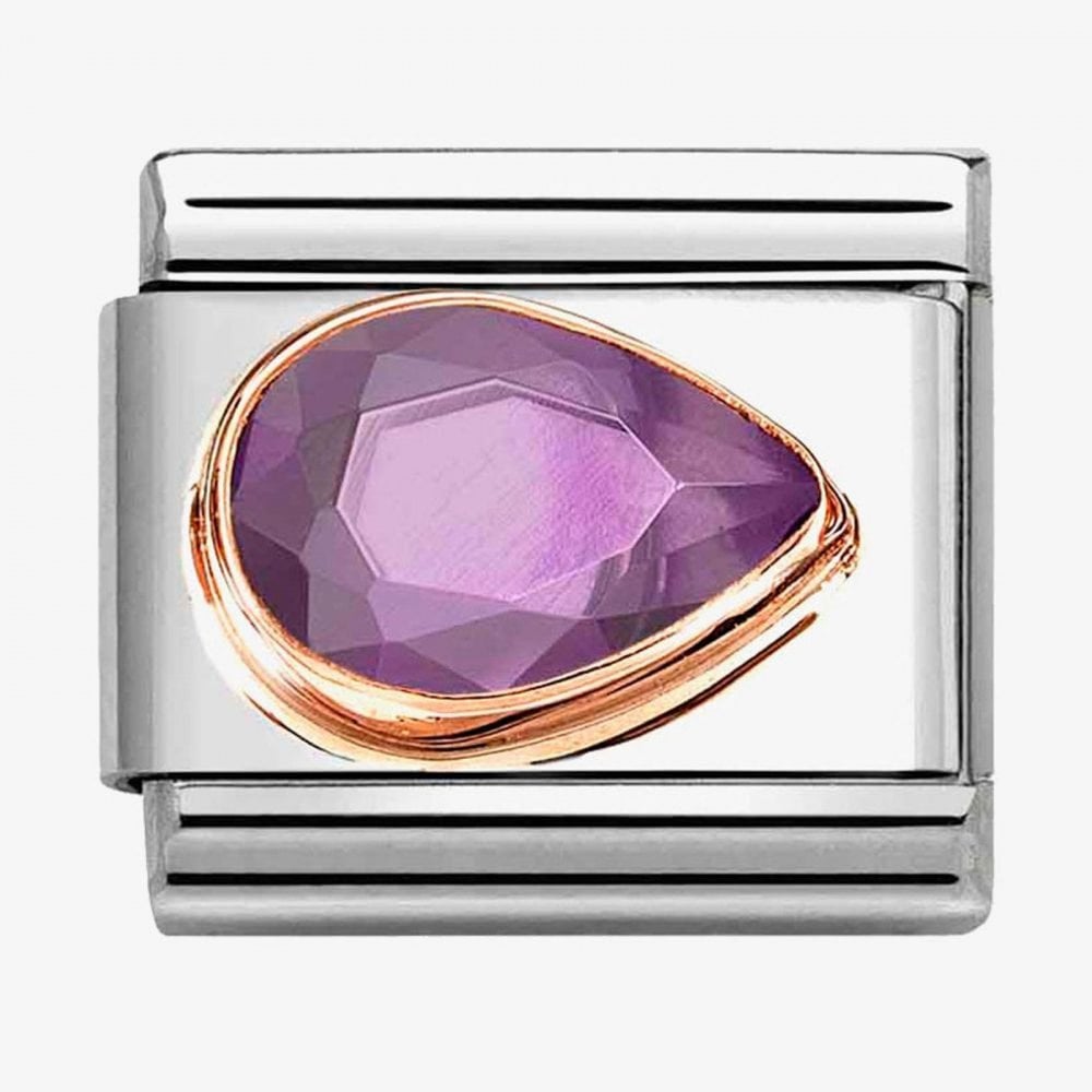 CLASSIC Pink Cubic Zirconia Right Drop Charm