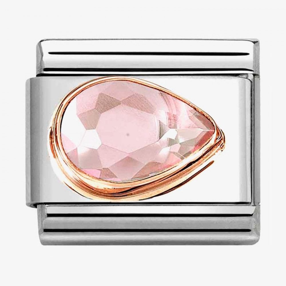 CLASSIC Pink Cubic Zirconia Right Drop Charm