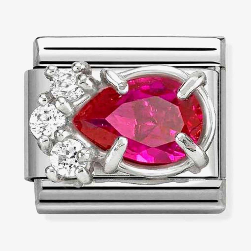 Classic Red Cubic Zirconia Teardrop Charm