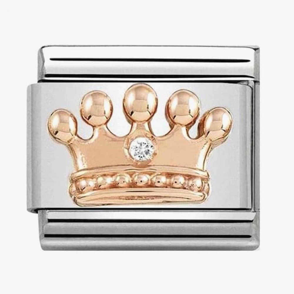 CLASSIC Rose Gold Crown with Cubic Zirconia Charm