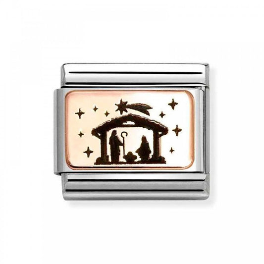 CLASSIC Rose Gold Nativity Scene Charm