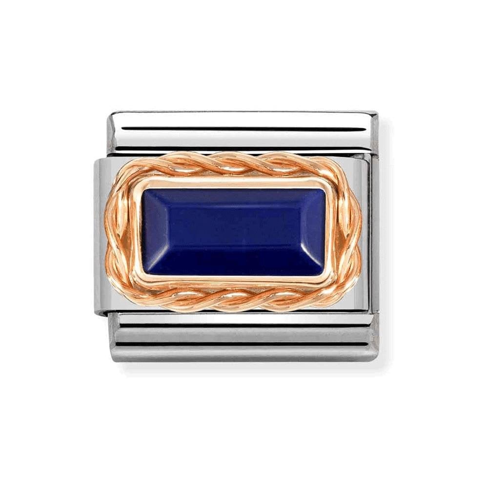 CLASSIC Rose Lapis Blue Baguette Charm