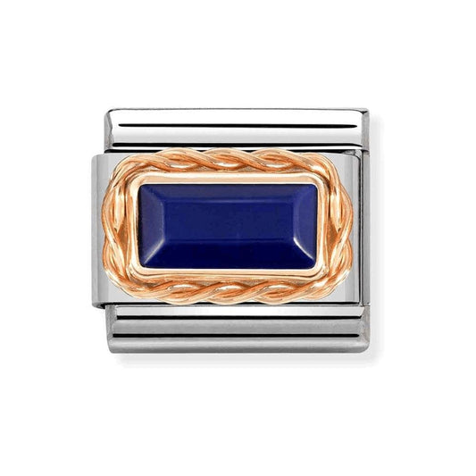 CLASSIC Rose Lapis Blue Baguette Charm