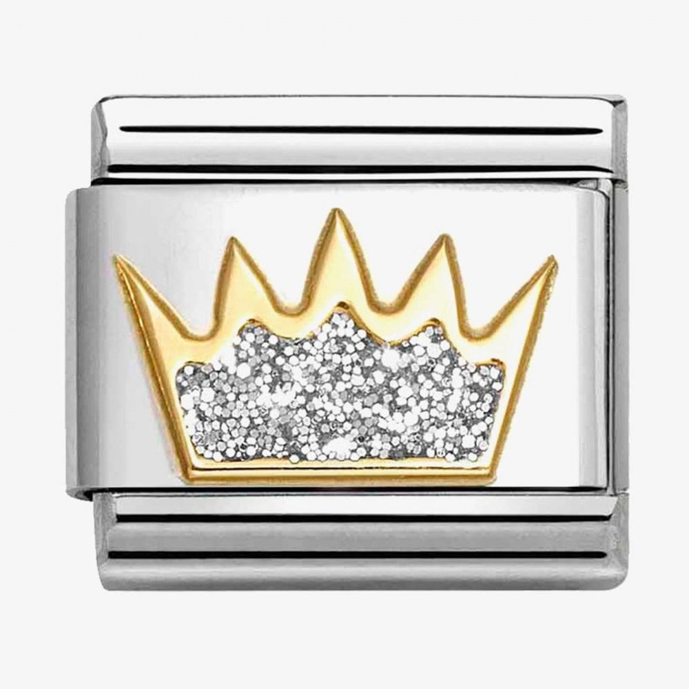 CLASSIC Silver Glitter Crown Charm
