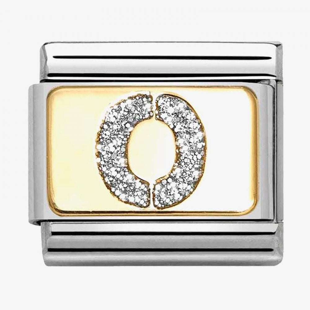 CLASSIC Silver Glitter Letter O Charm