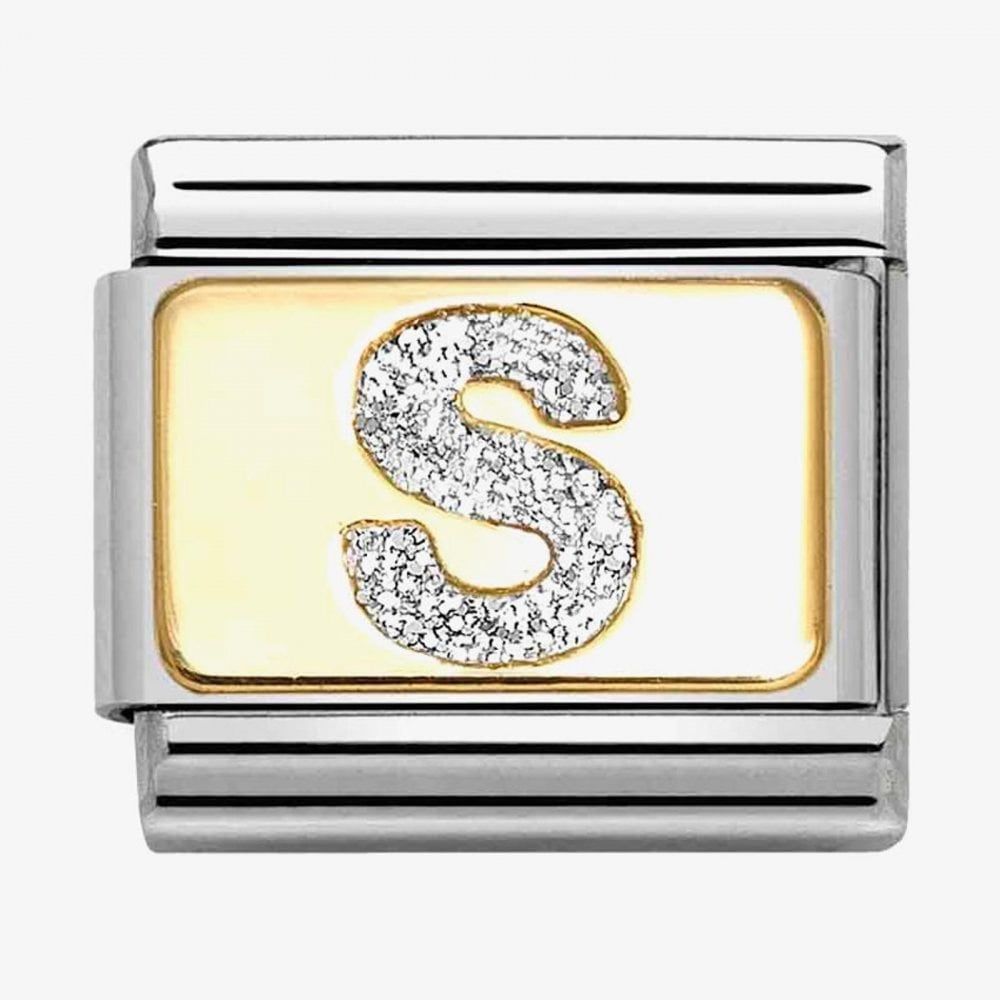 CLASSIC Silver Glitter Letter S Charm