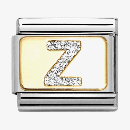 CLASSIC Silver Glitter Letter Z Charm