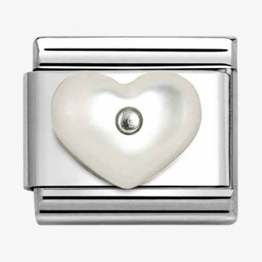 CLASSIC Silvershine Mother Of Pearl Heart Charm