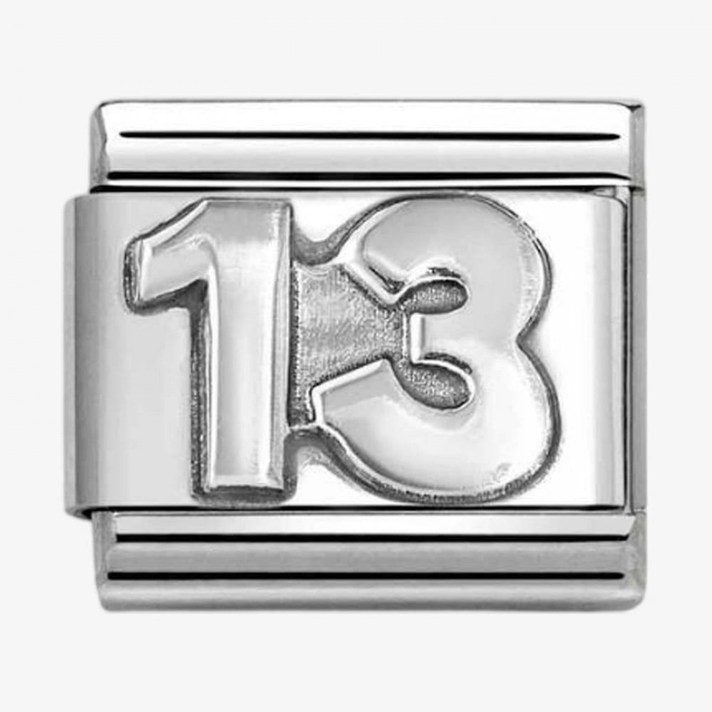 CLASSIC Silvershine Silver Number 13 Charm