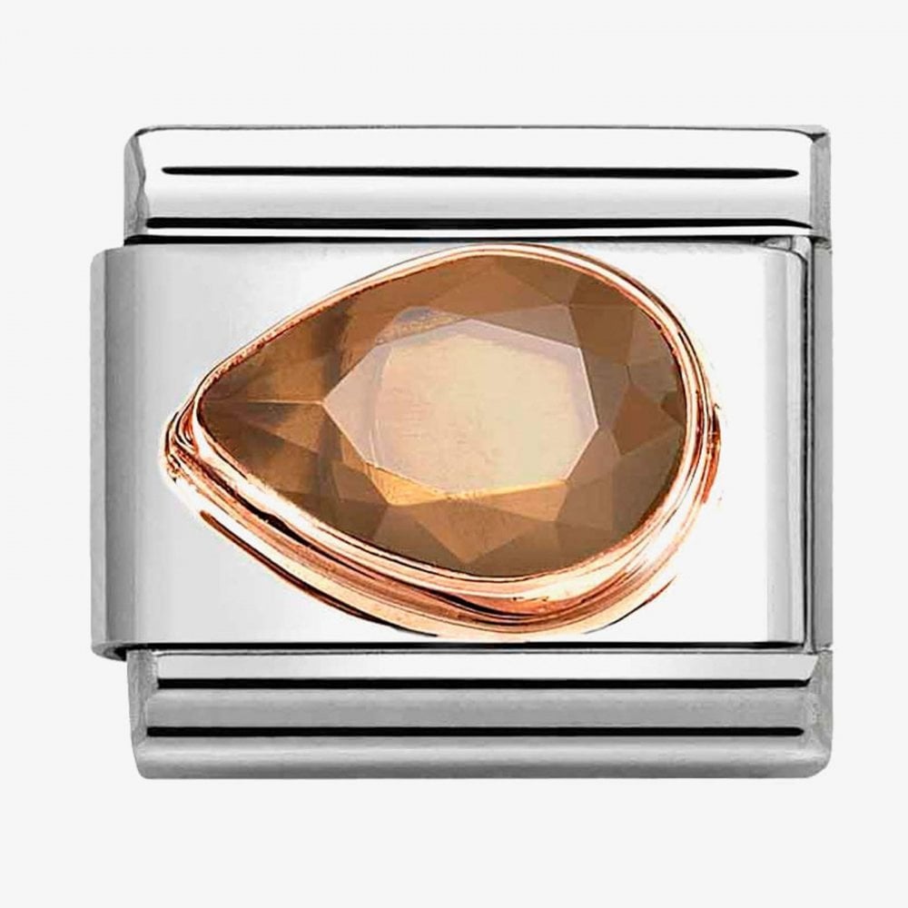 CLASSIC Smokey Cubic Zirconia Left Drop Charm